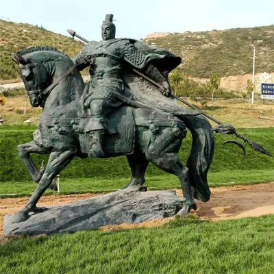 大型鑄銅大將騎馬雕塑 古代歷史人物紀念館廣場景區擺件