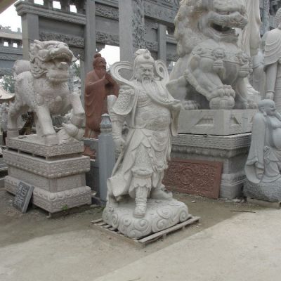 宗教寺廟供奉佛像大理石石雕關公關羽雕塑