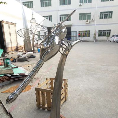 醫院企業拋光不銹鋼蜻蜓雕塑