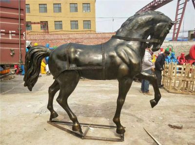 銅雕戶外大型動物馬雕塑