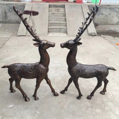 景區動物園銅雕仿真動物梅花鹿雕塑