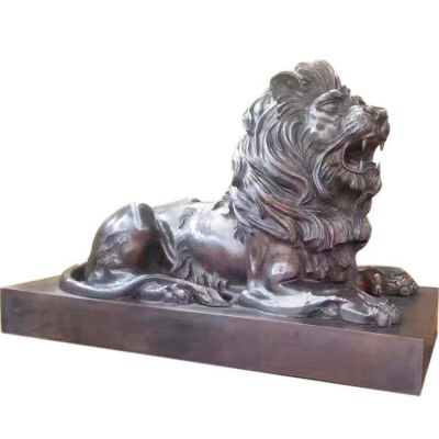 玻璃鋼仿銅大型工廠企業獅子雕塑