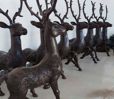 公園大型仿真動物景觀銅雕鹿雕塑
