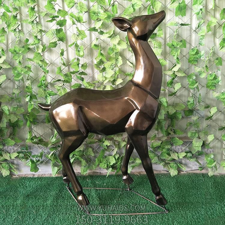 銅雕鍛造抽象動物景觀鹿雕塑