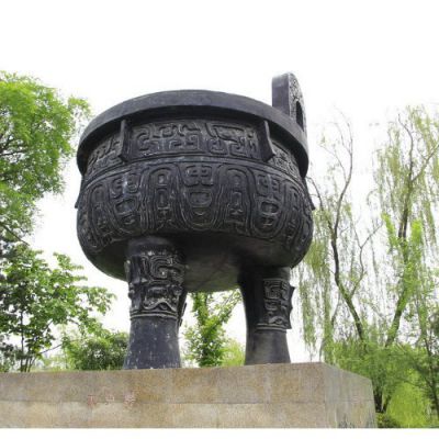  公園擺放大型城市標志型圓鼎銅雕