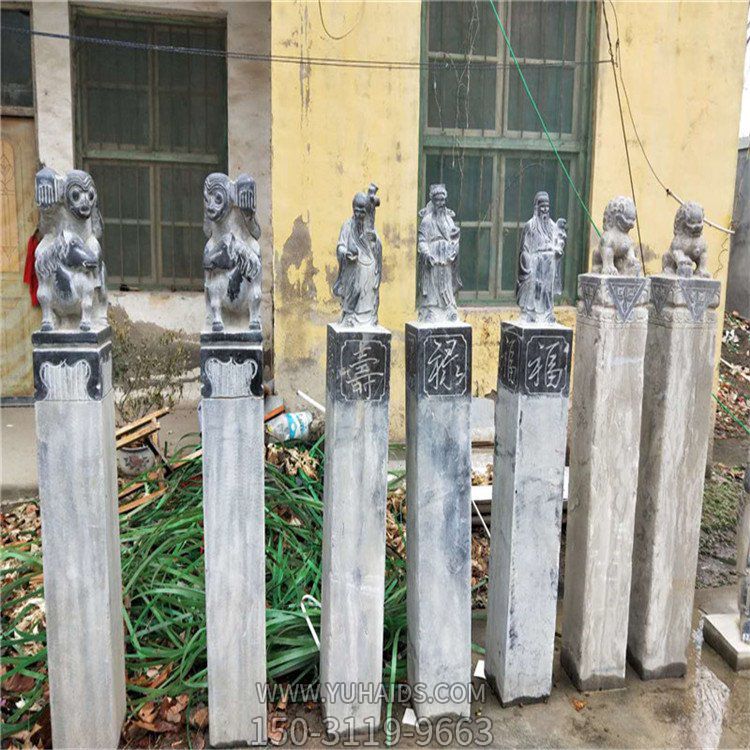 石雕中式拴馬柱 庭院酒店裝飾園林造景石雕雕塑
