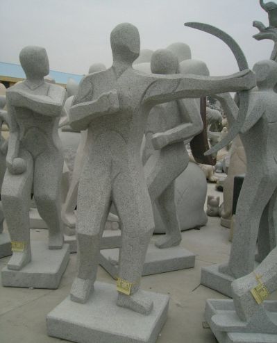 公園抽象射箭人物大理石雕塑