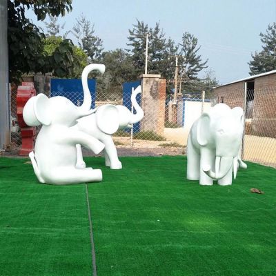 動物園公園玻璃鋼抽象動物大象雕塑