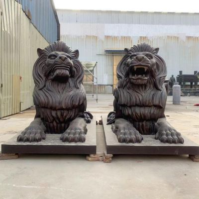 銅雕大型獅子工廠雕塑