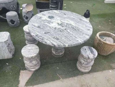 石桌石凳仿古石頭圓桌別墅石雕庭院擺件