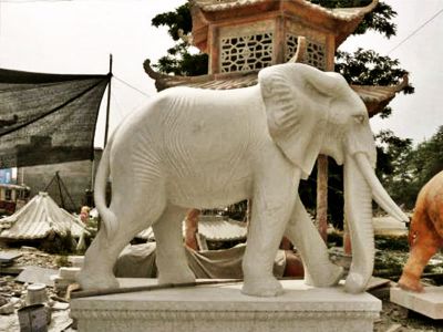 寺廟庭院石雕創意大型戶外園林景觀裝飾品大象雕塑