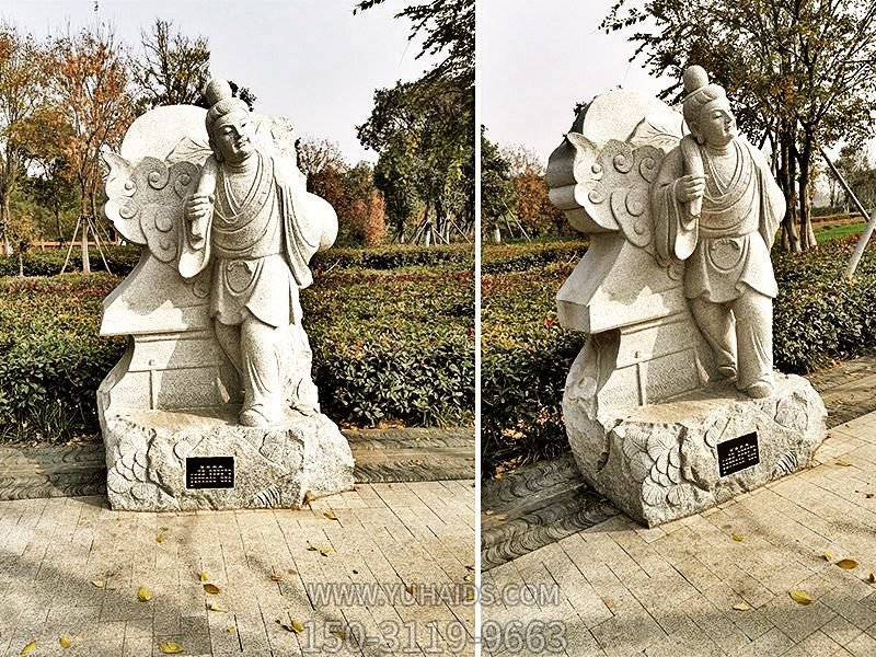 學院景區擺放24孝人物大理石雕像雕塑