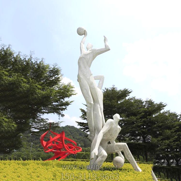 打籃球不銹鋼網格公園體育運動人物雕塑擺件
