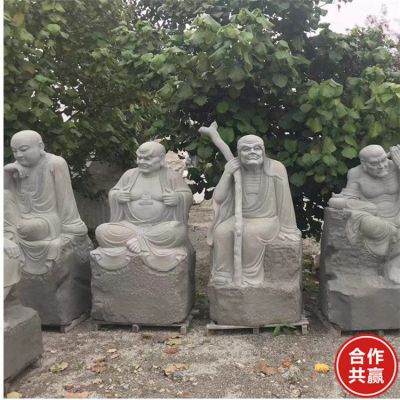 大理石石雕宗教寺廟景區十八羅漢雕塑