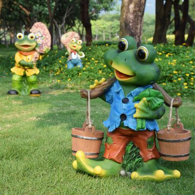 公園彩繪個性樹脂青蛙雕塑
