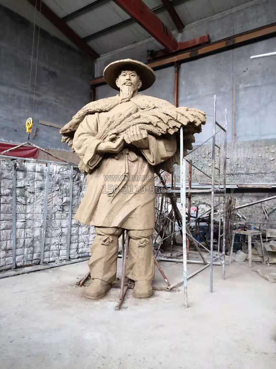后稷稼墻雕塑泥稿